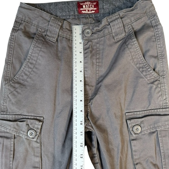 90's Style Match Gray Cargo Utility Pocketed Urban Cotton Pants - Picture 6 of 9